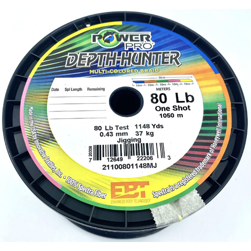 Power Pro One Shot 80lb Depth Hunter 1050m Braid Fishing Line For Game Fishing Reel