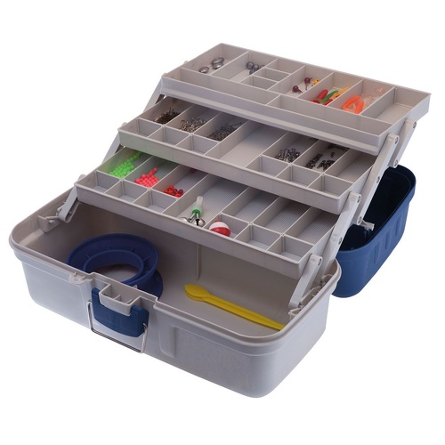 Jarvis Walker 3 Tray Tackle Box With 500 Pieces Fishing Tackle