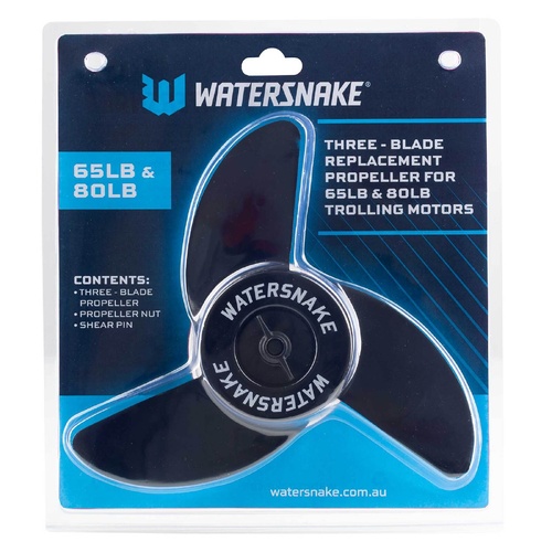 Watersnake 3 Blade Propeller Kit Fit 65lb to 80lb Motors Includes Nut &amp; Pins
