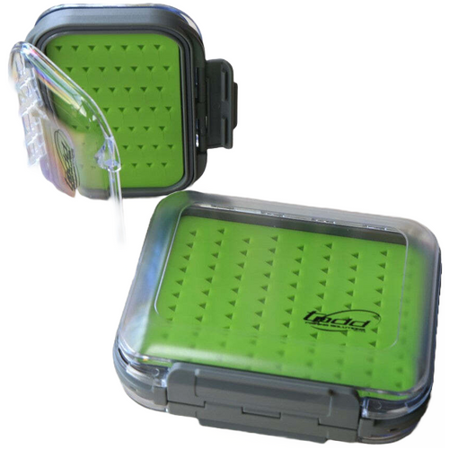 EJ Todd Clear Double Sided Fly Fishing Storage Box Medium Tri-Slit Silicone Foam