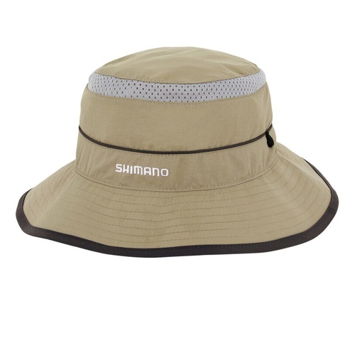 Shimano Khaki Vented Bucket Fishing Hat Cap Headwear