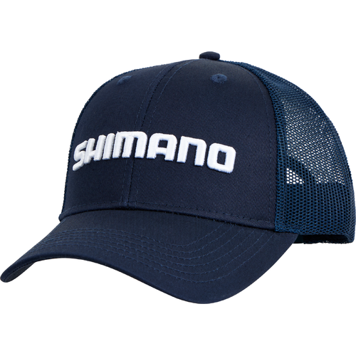 Shimano Corporate Woven Navy Blue Trucker Cap Headwear