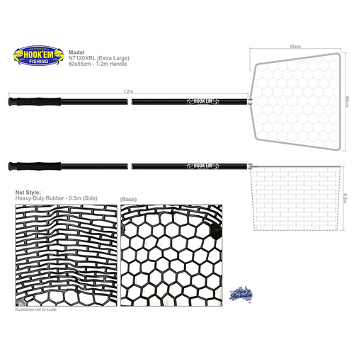 Hook'em 50cm Extra Large Rubber Fishing Net