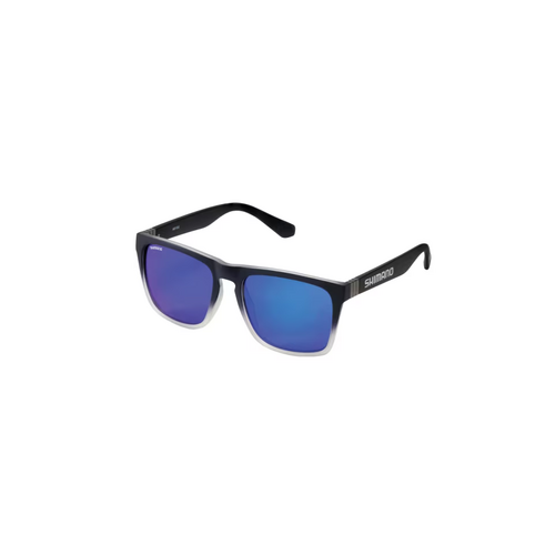 Shimano 2025 Abyss Polarised Navy Fade Frame Fishing Sunglasses #Smoke / Blue Mirror Lens