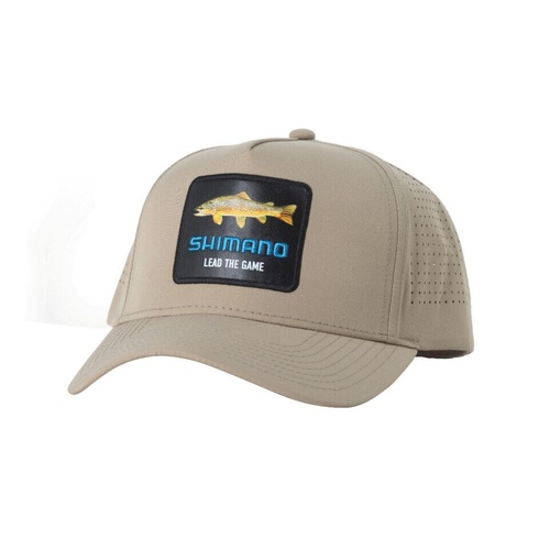 Discontinued - Shimano Fishing Lead The Game Trout Sand Colour Trucker Cap 2025 Release
