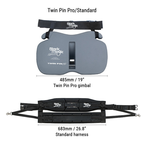 Black Magic Twin Pin Pro Equalizer Fighting Belt and Harness Set Gimble Gimbal #TPP Gimbal / Standard Harness