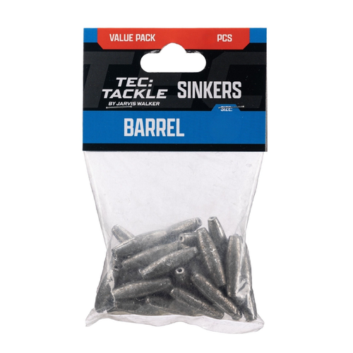 Jarvis Walker Barrel Fishing Sinker Bulk Value Pack - Choose Size