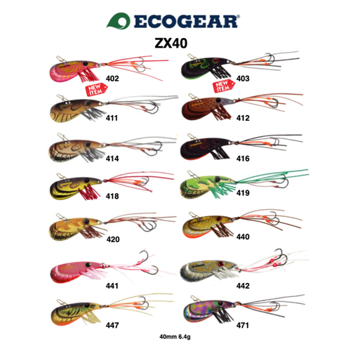 Ecogear Tourn't Bream Sp Blade ZX-40 6.4g Shrimp Blade Fishing Lure - Choose Colour