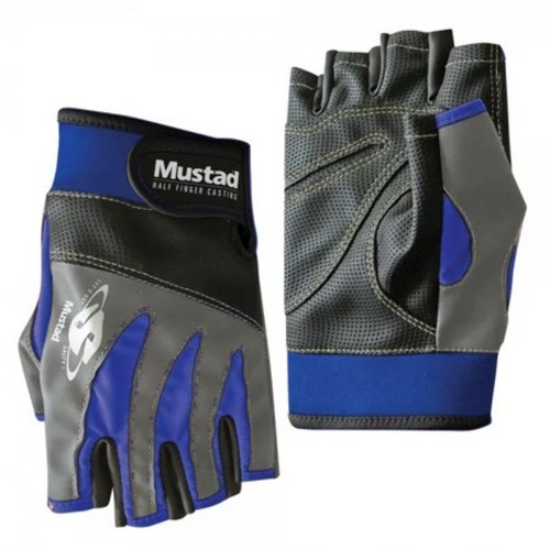  Mustad Half Finger Casting Fishing Gloves - Choose Size