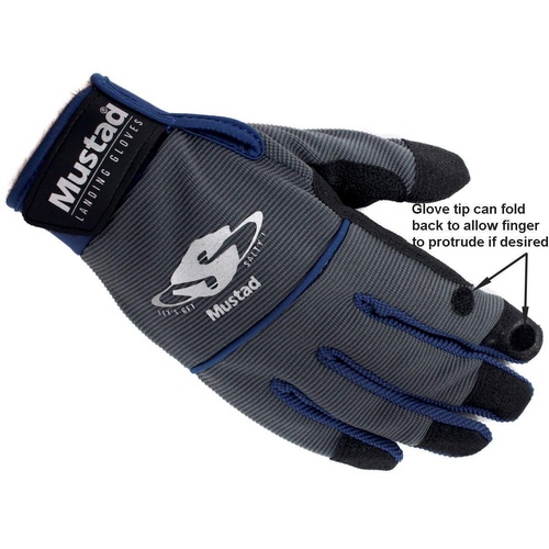 Mustad Heavy Duty Landing Fishing Gloves - Choose Size