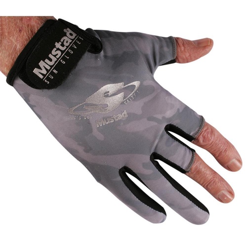 Mustad Lightweight UPF50 Sun Fishing Gloves - Choose Size